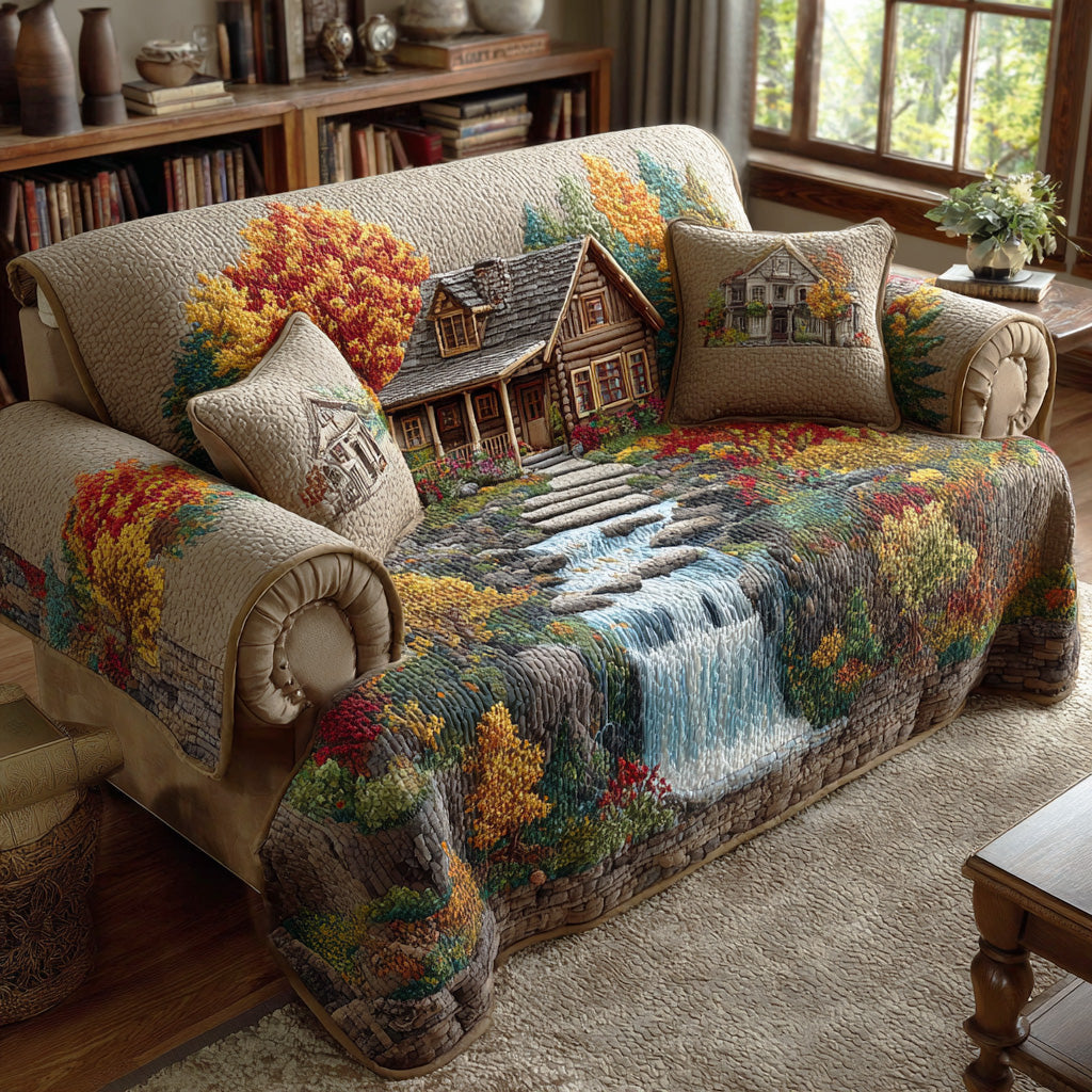 Woodland Fall Glow Quilted Sofa Cover The Best Sofa Slipcovers Dad Birthday Gifts
