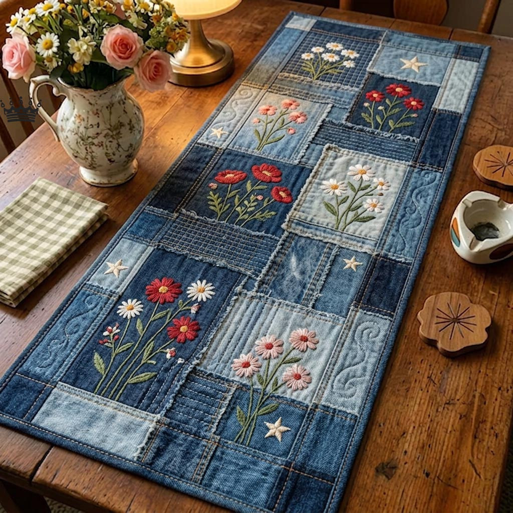 Woodland Lodge Quilted Table Runner Dining Table Runner Gift Ideas For Bear Lovers