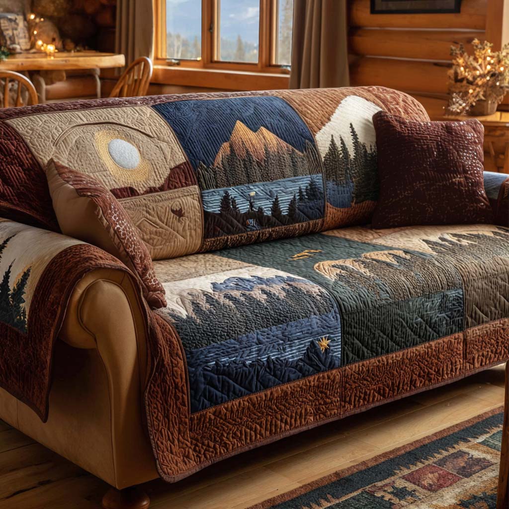 Woodland Magic Quilted Sofa Cover Couch Protector Presents For Bear Lovers