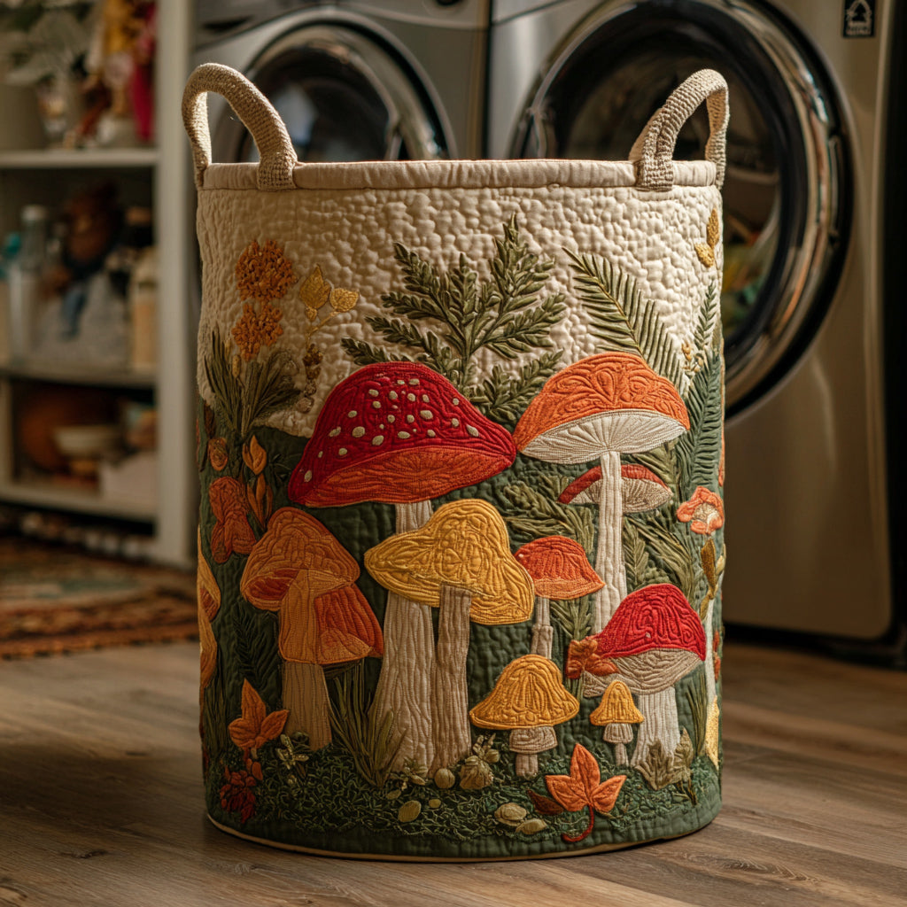 Woodland Mushroom Quilted Laundry Basket Best Clothes Basket Gifts For Father's Day From Son