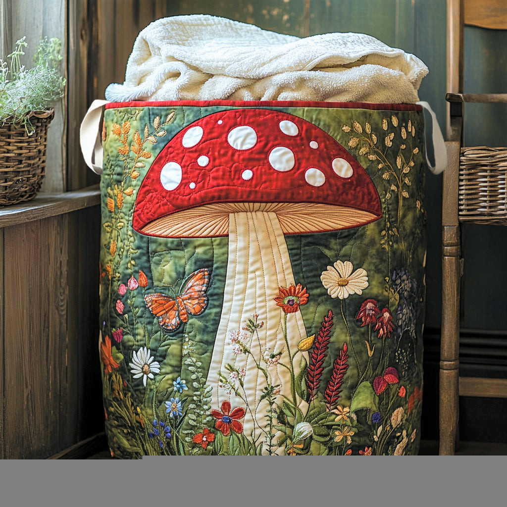Woodland Mushroom Quilted Laundry Basket Biggest Laundry Basket Gifts For New House Owners