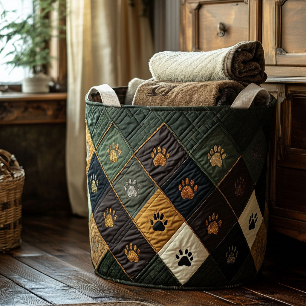 Woodland Paw Haven Quilted Laundry Basket Rustic Farmhouse Laundry Basket Special Step Dad Gifts