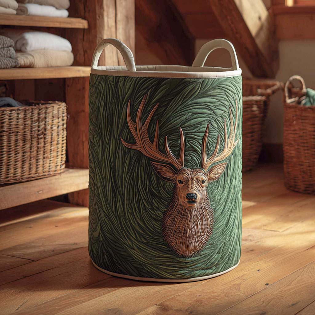 Woodland Retreat Quilted Laundry Basket Unique Hampers Useful Gifts For Dad