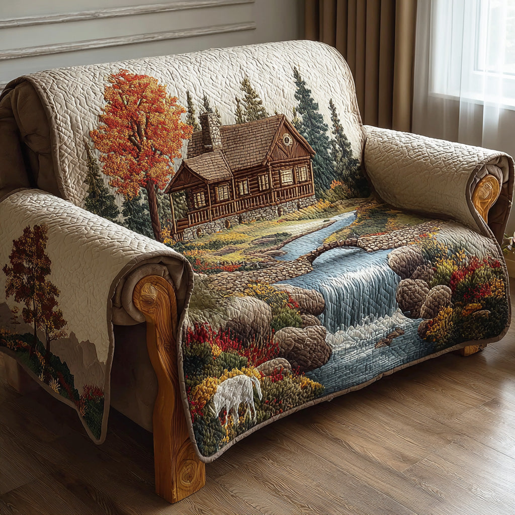 Woodland Rustic Shade Quilted Sofa Cover Covers For Sofas Forest Themed Gifts