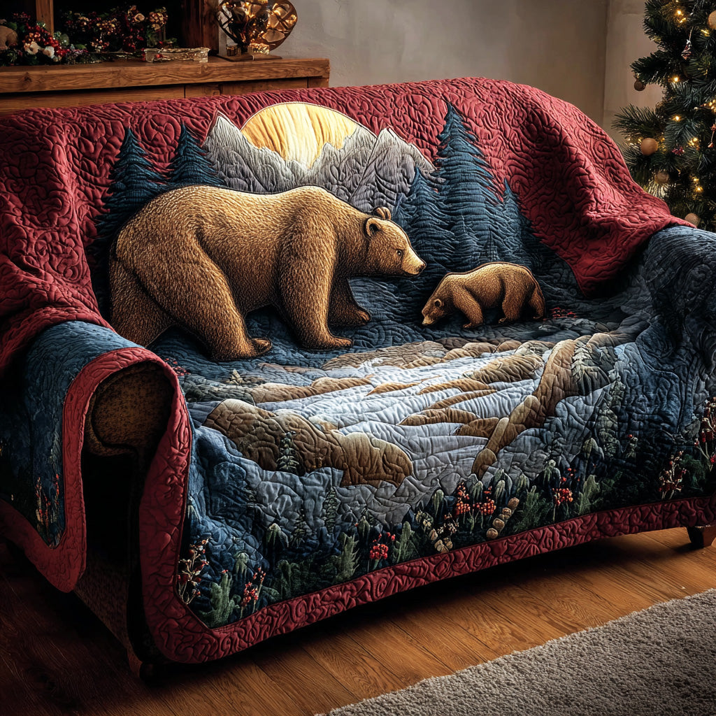 Woodland Wander Bear Quilted Sofa Cover Best Sofa Cushion Covers Bear Gifts For Him