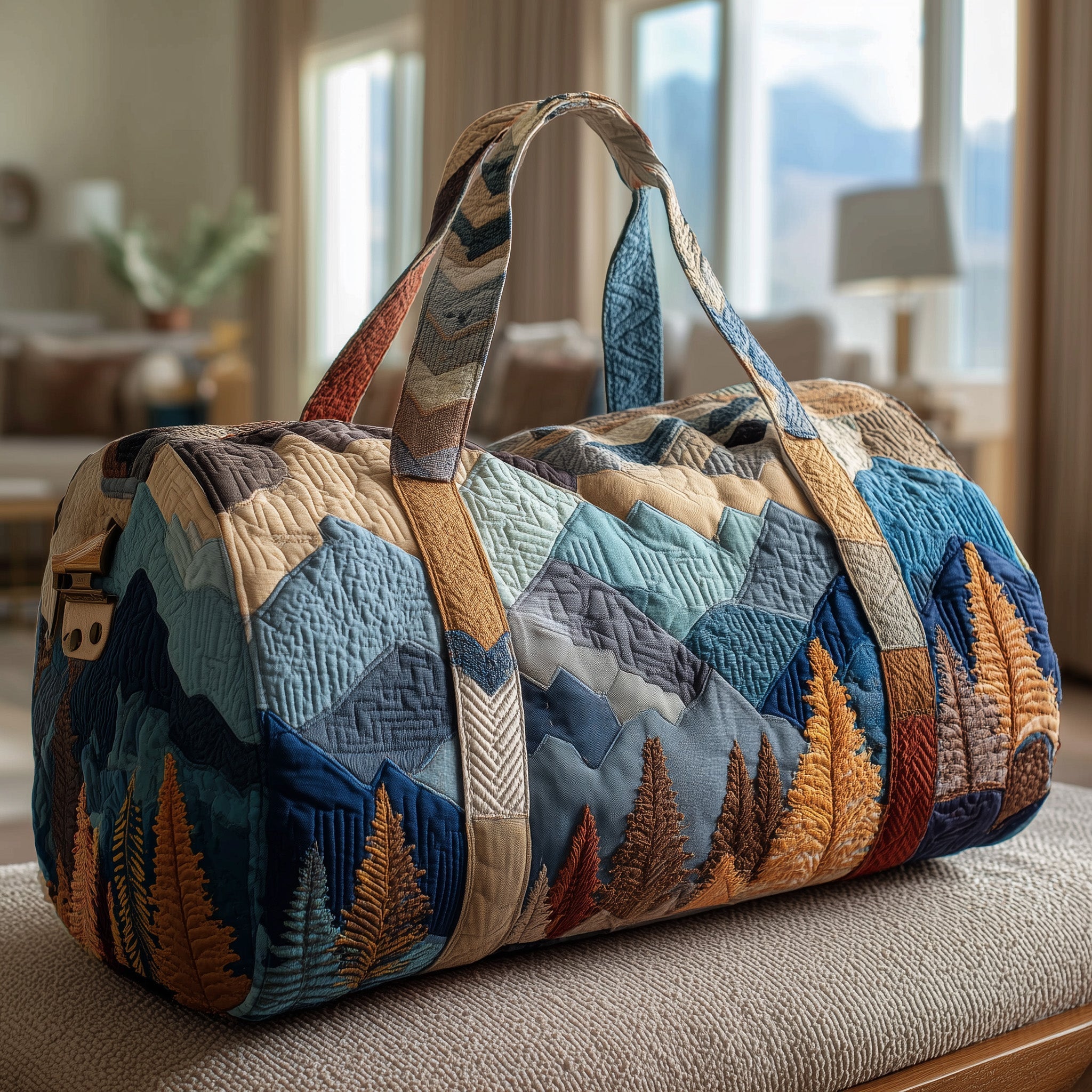Woodland Wanderer Quilted Duffle Bag Large Travel Duffel Bag Gifts For Mom Birthday