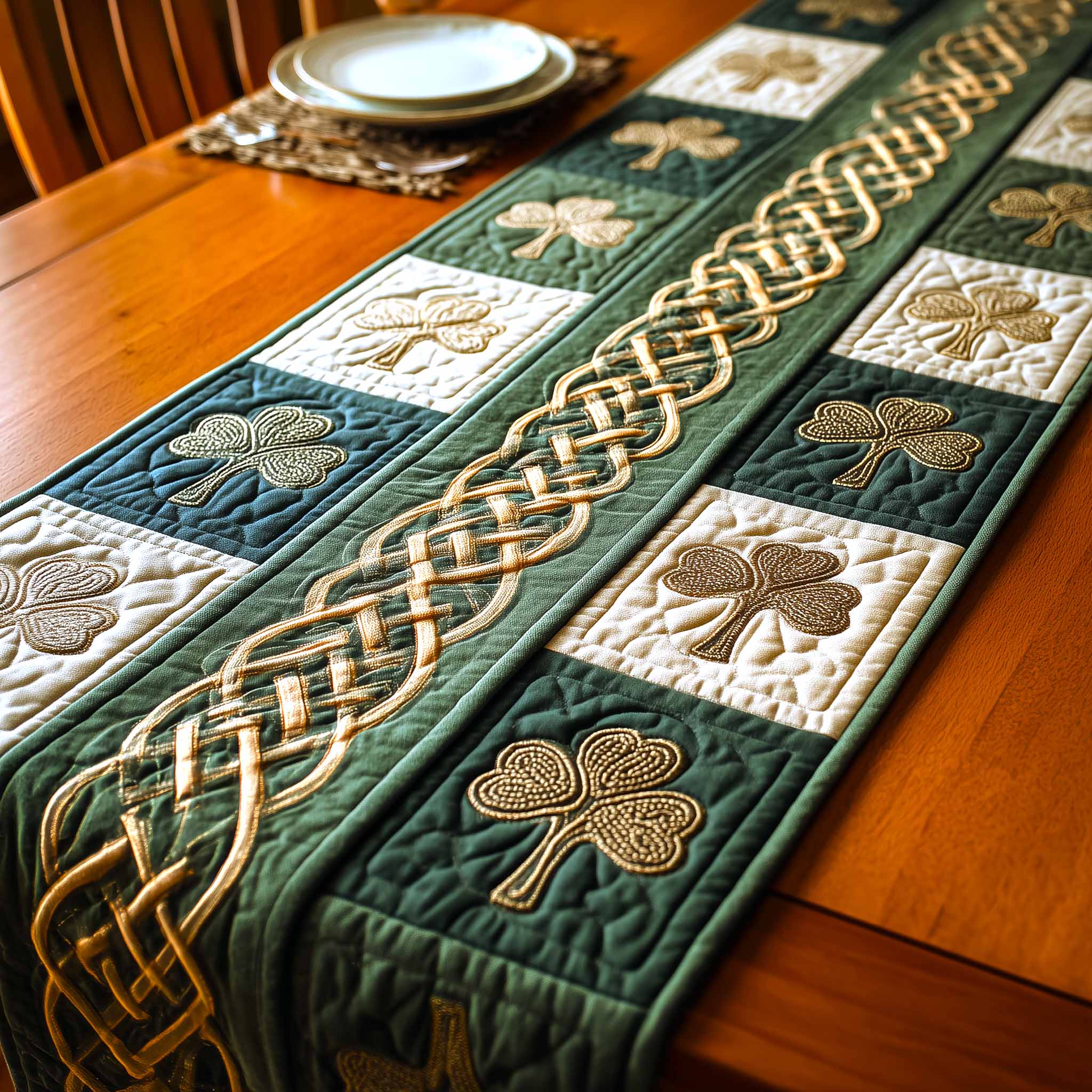 Woven Heritage Quilted Table Runner Holiday Runner Dining Best St Patricks Day Gifts