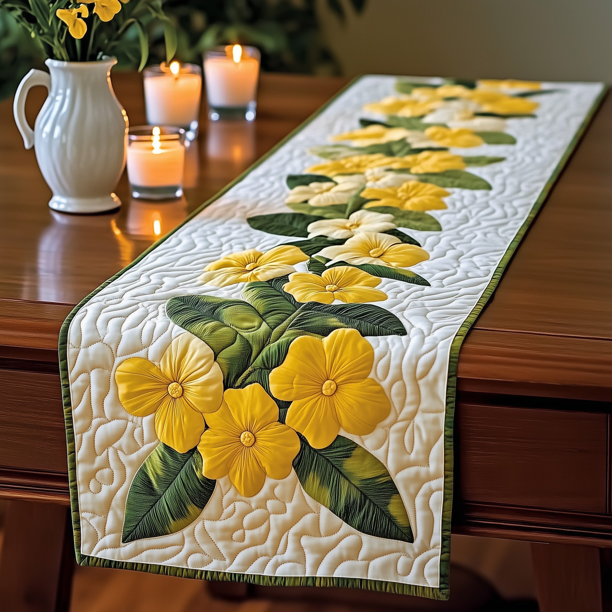 Yellow Jessamine Quilted Table Runner Target Table Runner Mothers Day Gift For Daughter