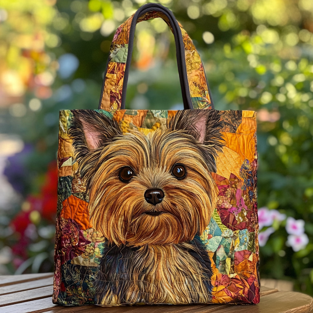 Yorkie Charm Quilted Tote Bag Good Shoulder Bags Unique Mother's Day Gift Ideas