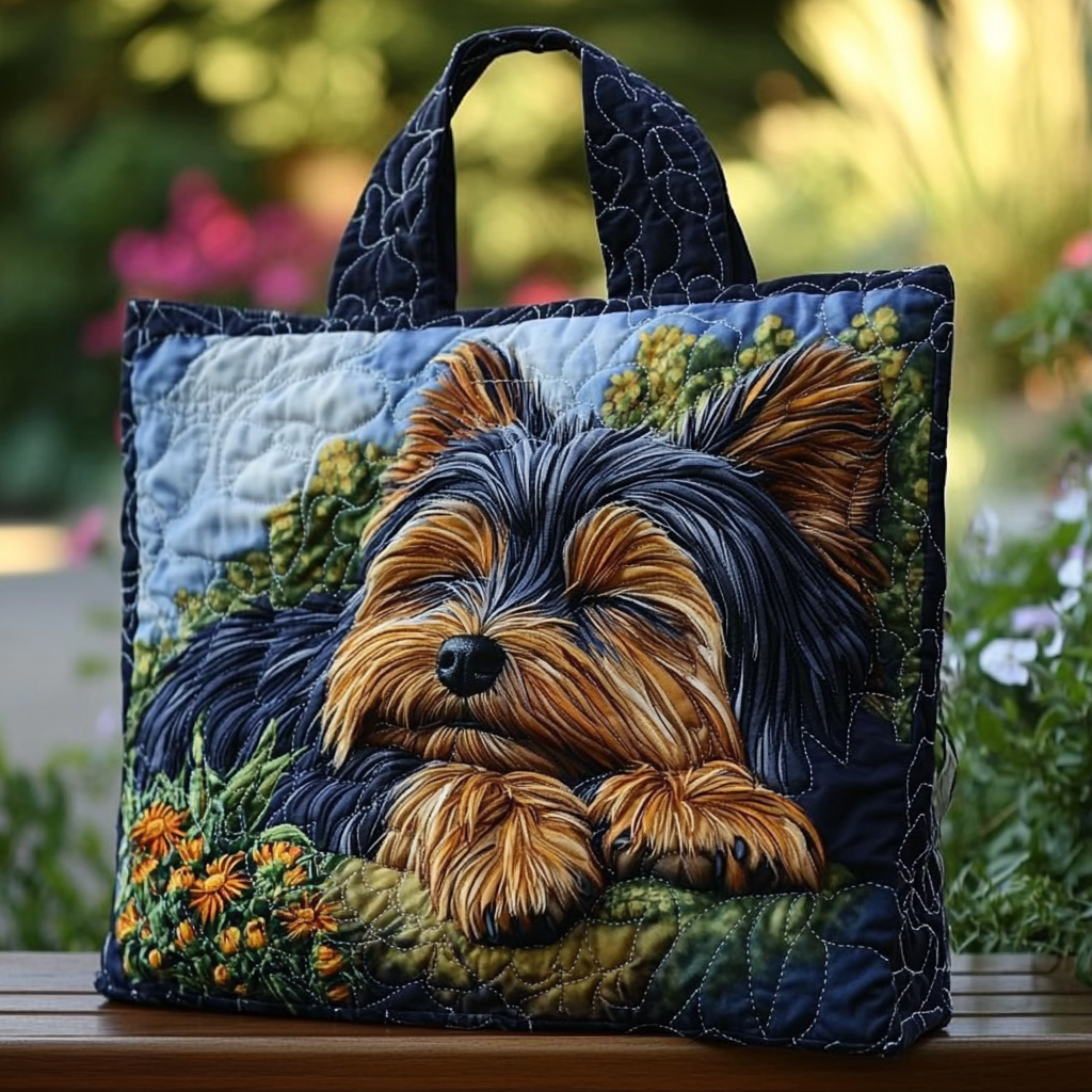 Yorkie Heart Quilted Tote Bag Handbags Mother's Day Gifts For Daughter