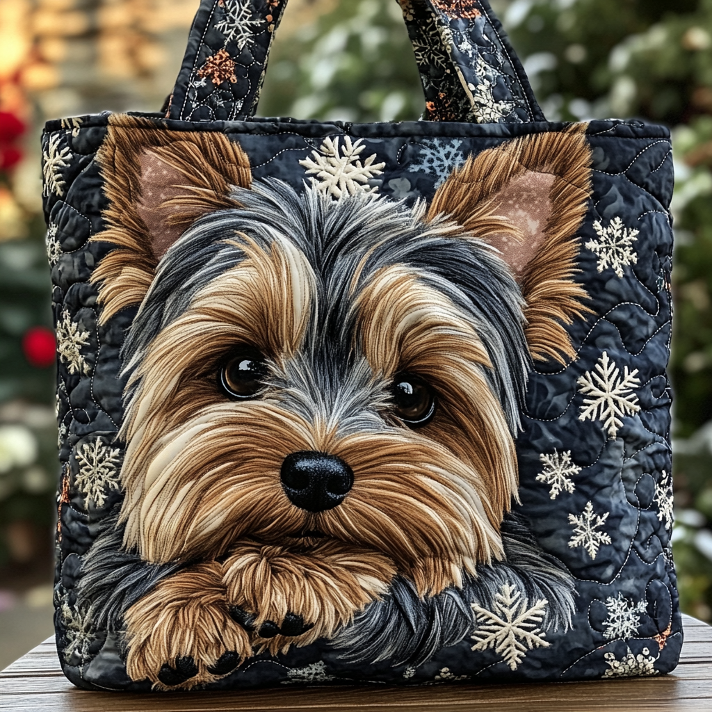 Yorkie Joy Quilted Tote Bag The Best Tote Mother's Day Gift For Daughter From Mom