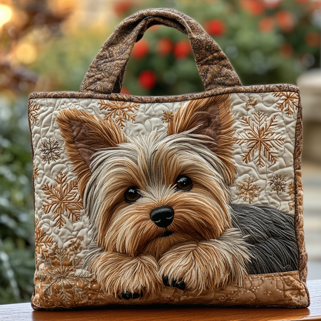Yorkie Shine Quilted Tote Bag Shoulder Bags For Women Mother's Day Gifts For Mom