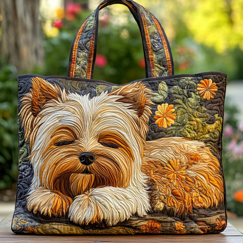 Yorkie Spirit Quilted Tote Bag Great Tote Bags Mother' Day Special Gifts