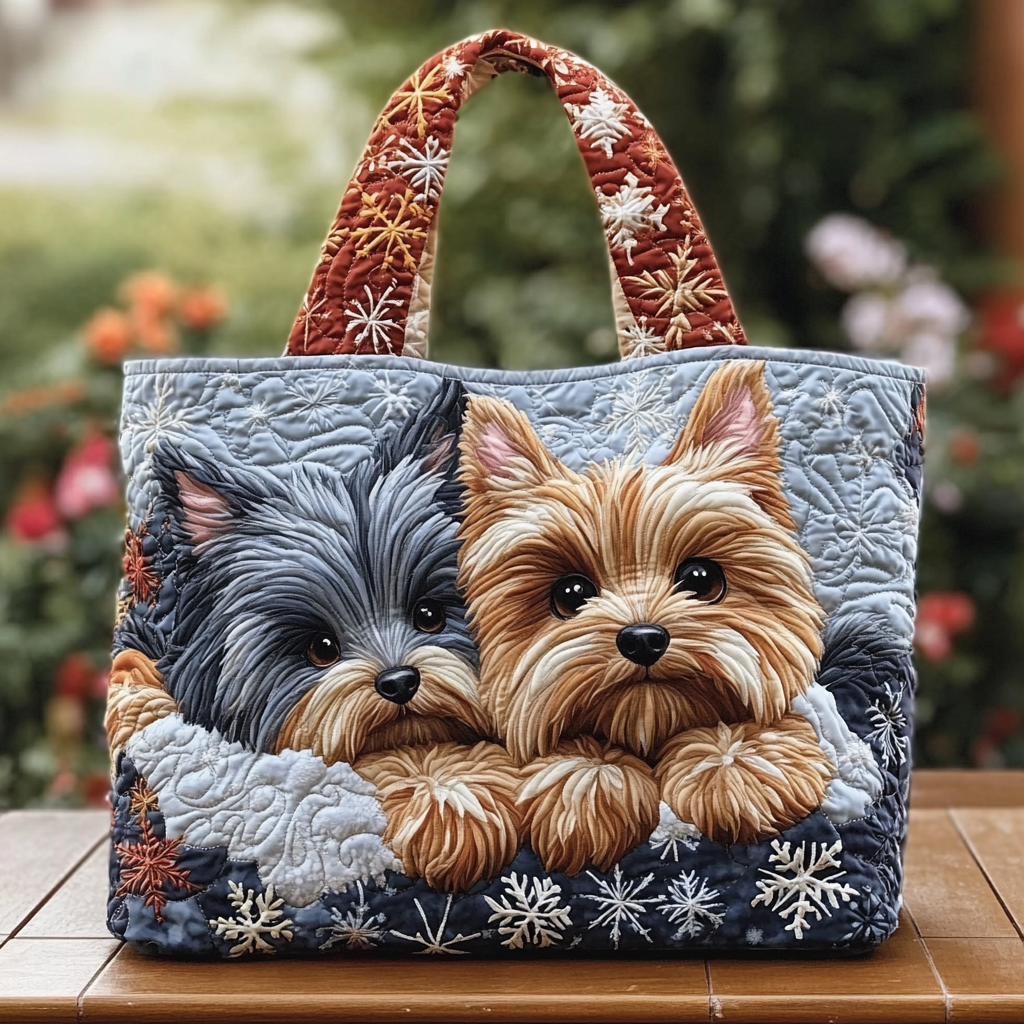 Yorkie Star Quilted Tote Bag Best Everyday Shoulder Bag Target Mother's Day Gifts