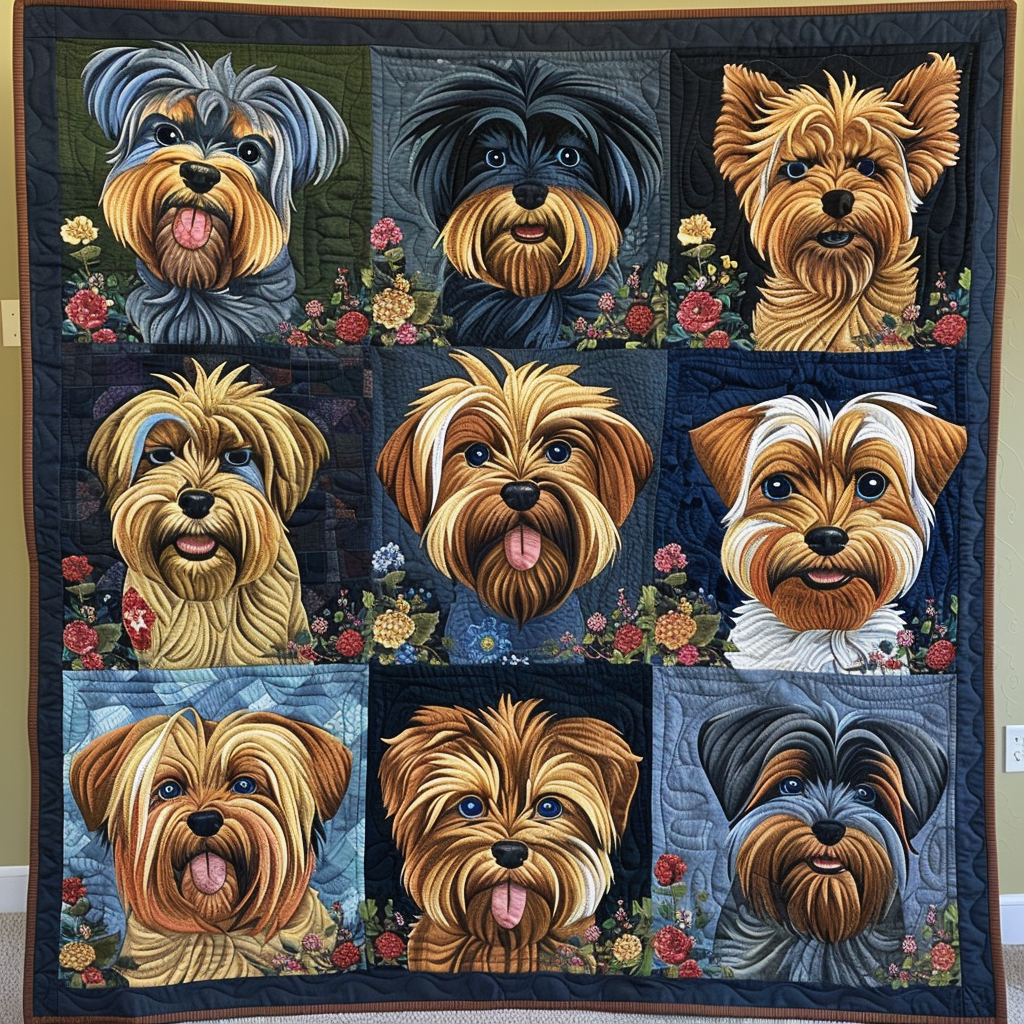 Yorkie Wonder Quilted Blanket Quilt Comforter Sets Gifts For Yorkshire Terrier Lovers