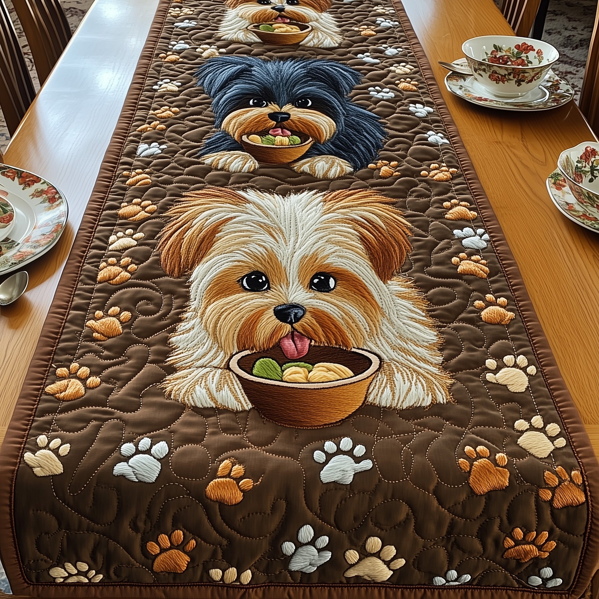 Yorkshire Terrier Quilted Table Runner Table Runner For Dining Table Awesome Dog Lover Gifts