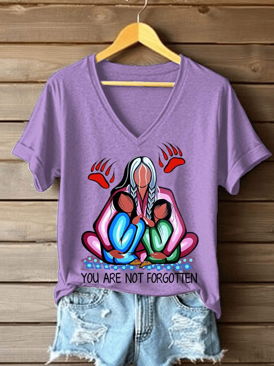 You Are Not Forgotten V-Neck Shirts Every Child Matters Merch Gift For Women