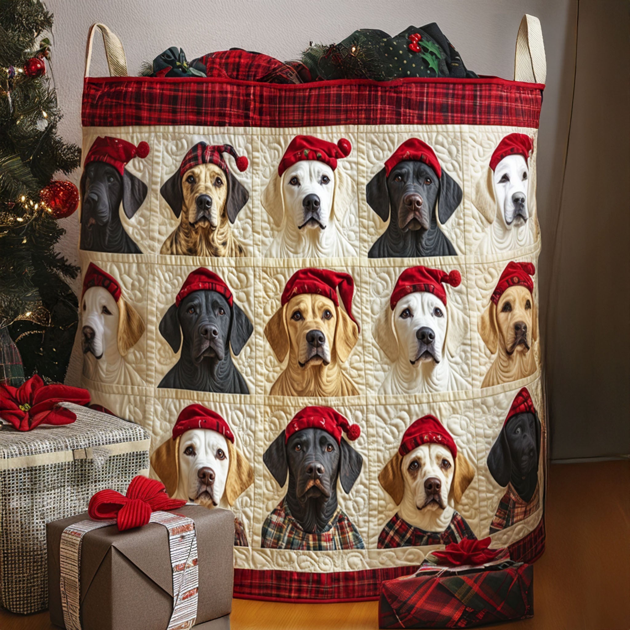 Yuletide Buddy Quilted Laundry Basket Best Laundry Hamper Labrador Retriever Merchandise