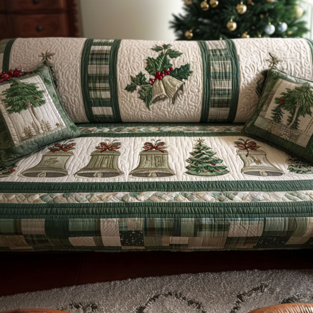 Yuletide Charm Quilted Sofa Cover Couch Seat Covers Good Gifts For Christmas
