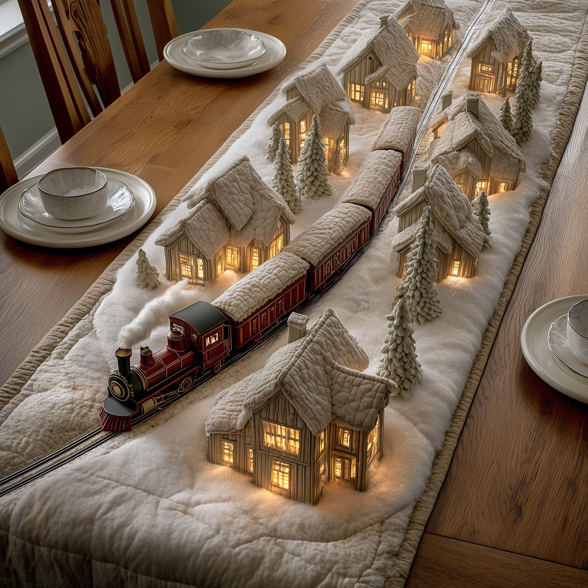 Yuletide Express Quilted Table Runner Christmas Table Runner Decor Best Gifts For A Family For Christmas