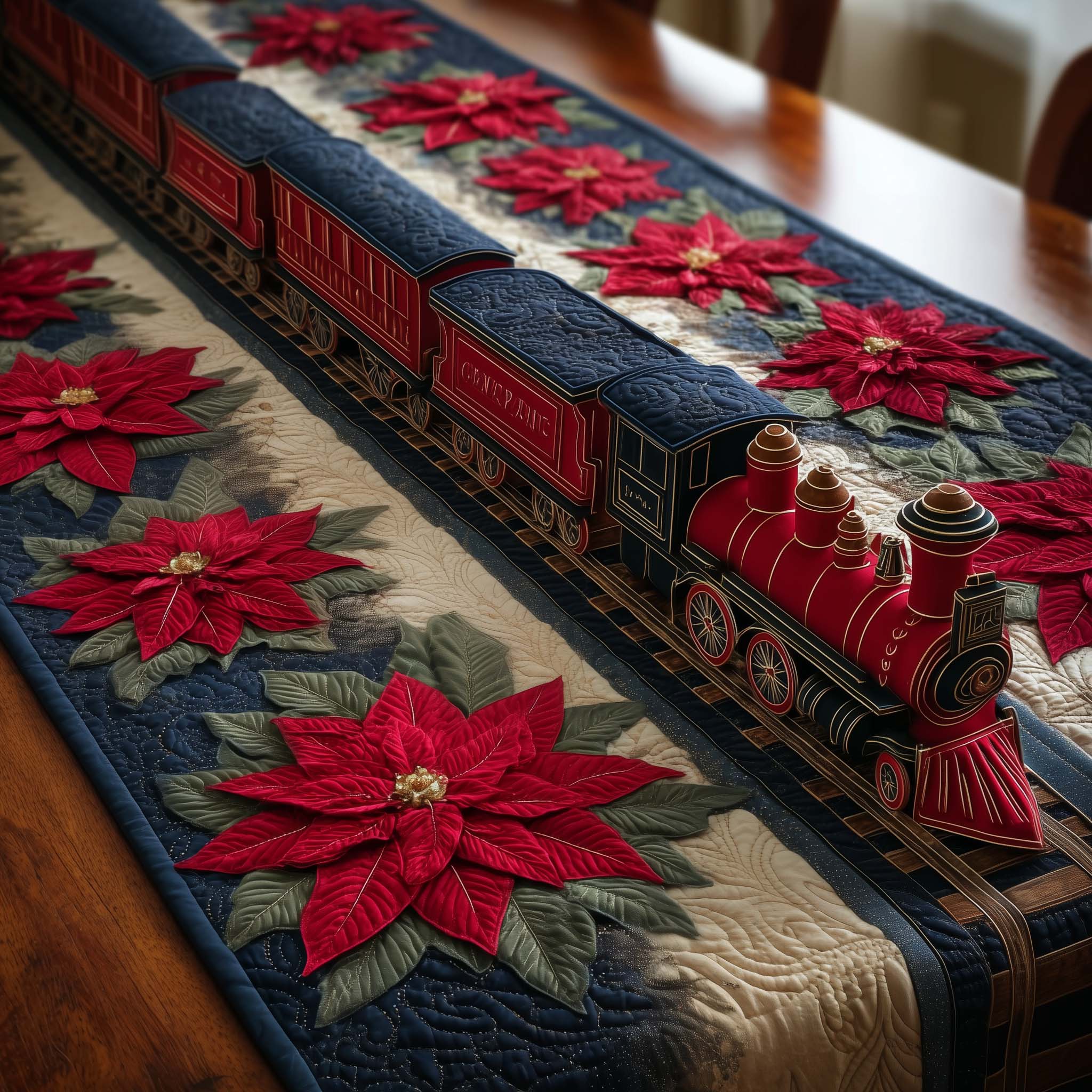 Yuletide Express Quilted Table Runner Festive Table Runners Great Family Xmas Gifts