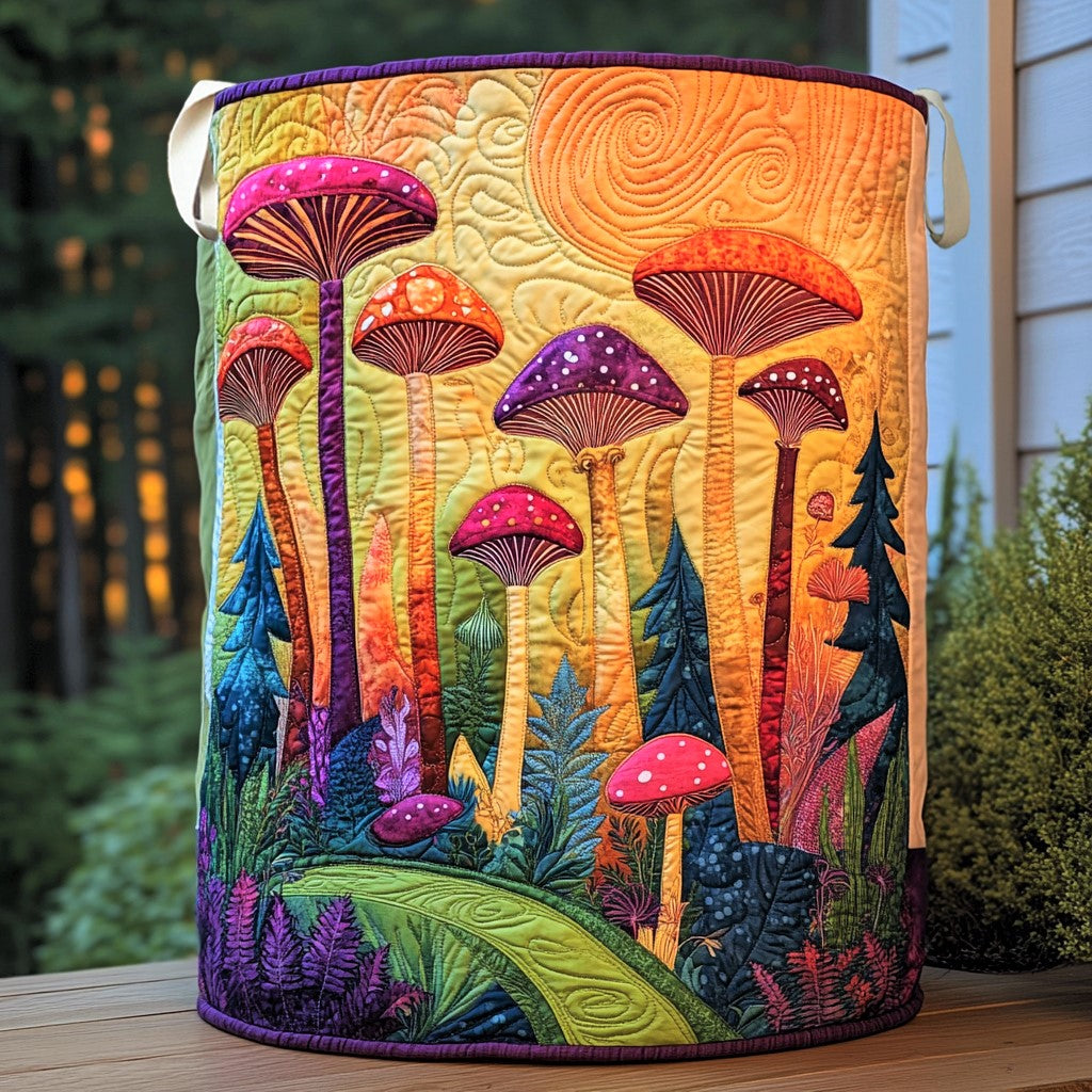 Yuletide Mushroom Quilted Laundry Basket Dirty Clothes Basket Best House Warming Gift