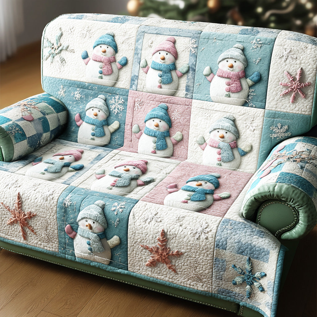 Yuletide Snow Dream Quilted Sofa Cover Holiday Couch Covers Christmas Presents For Mother In Law