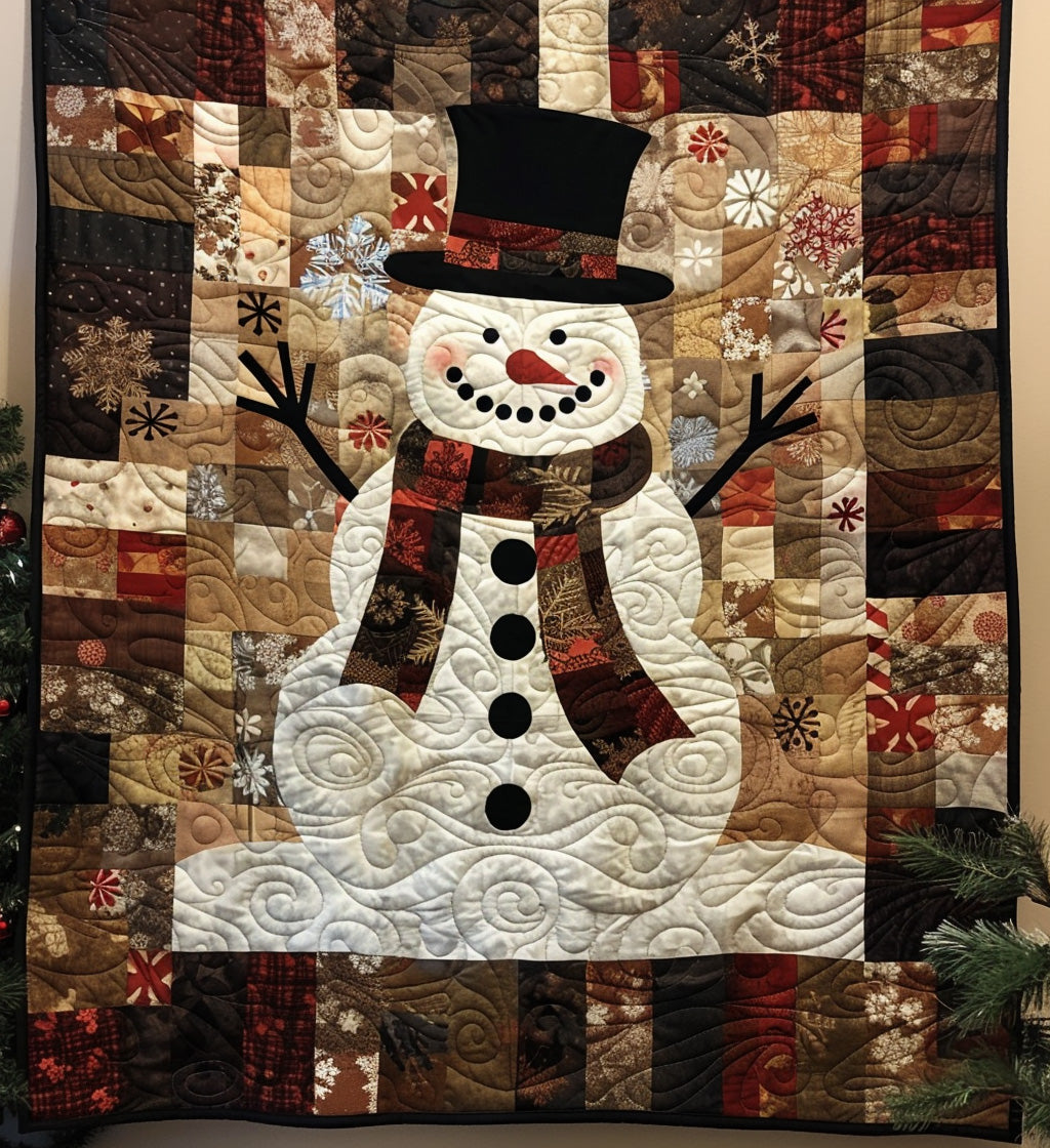 Yuletide Snowman Quilted Blanket Xmas Room Decorations Gifts For Grandma And Grandpa Christmas