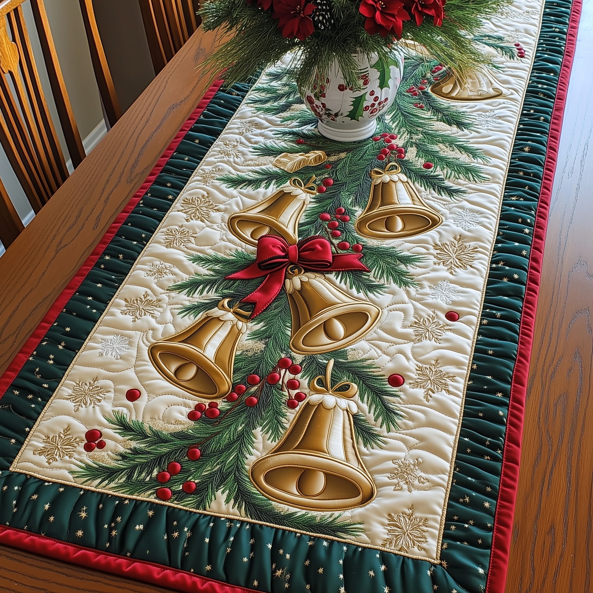 Yuletide Vibes Quilted Table Runner Table Runners For Christmas Gifts For Men Who Have Everything