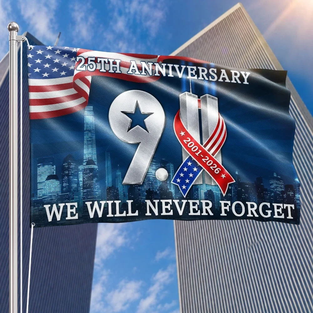 25 Years 911 American Never Forget Patriot Day Memorial Flag Best Gift For Supporters