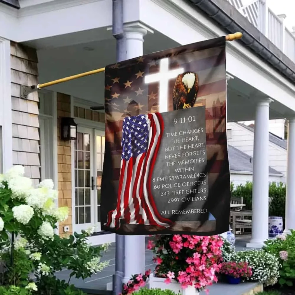 9 11 Memorial Flag The Heart Never Forgets The Memories Within Patriot Day Flag