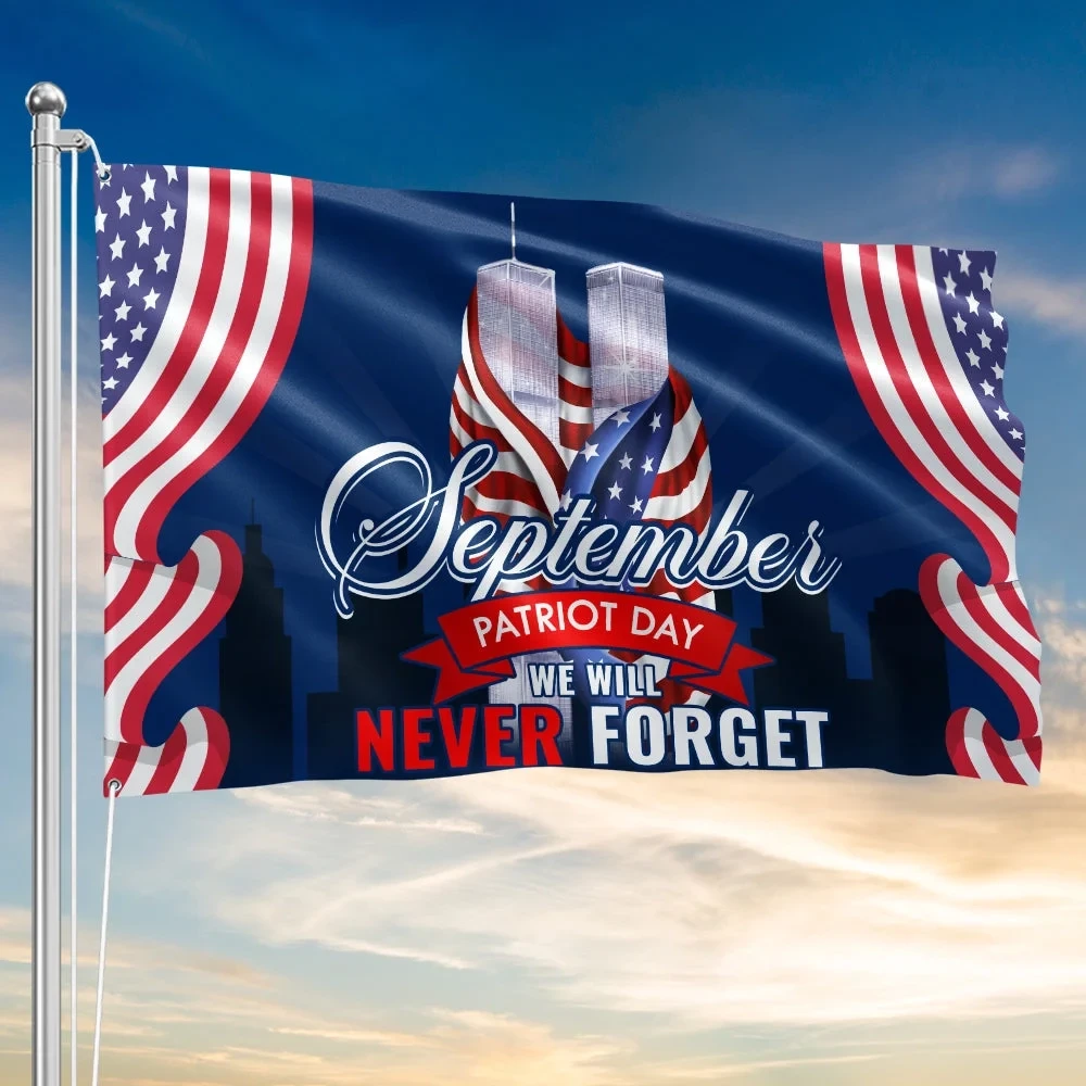 9 11 Memorial Patriot Day Grommet Flag 9 11 Commemorative Flag Patriotic Gift Ideas