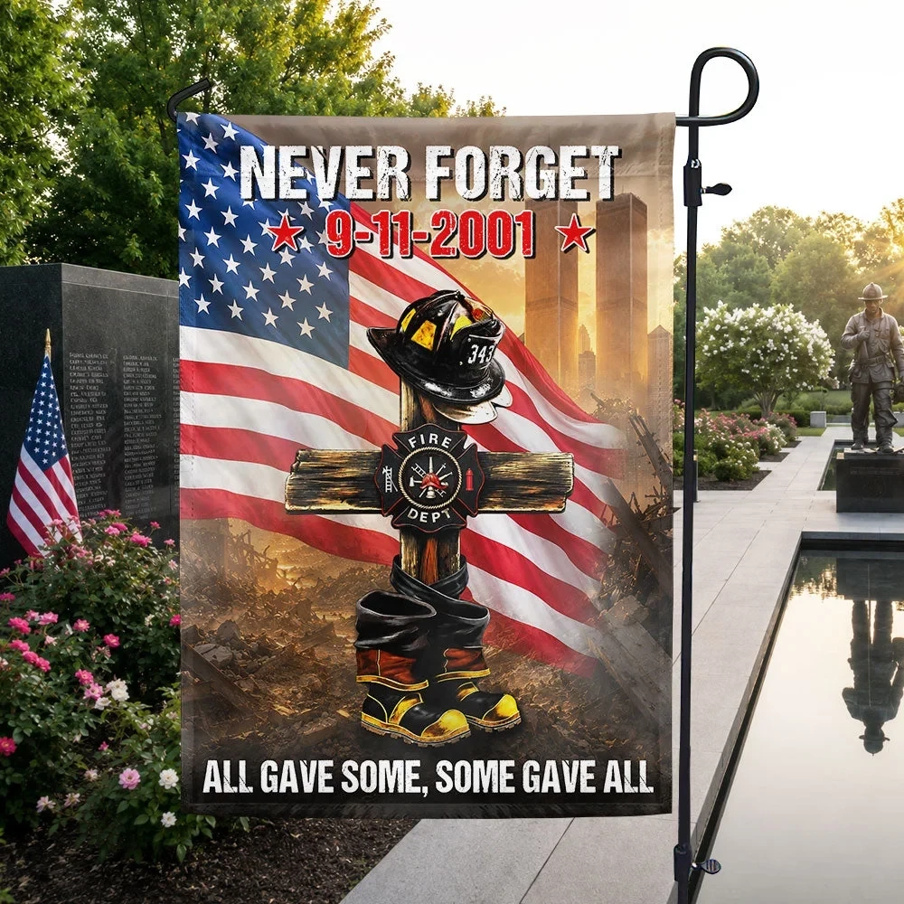 911 All Gave Some Never Forget Flag 343 Firefighter Memorial American Flag House Decor