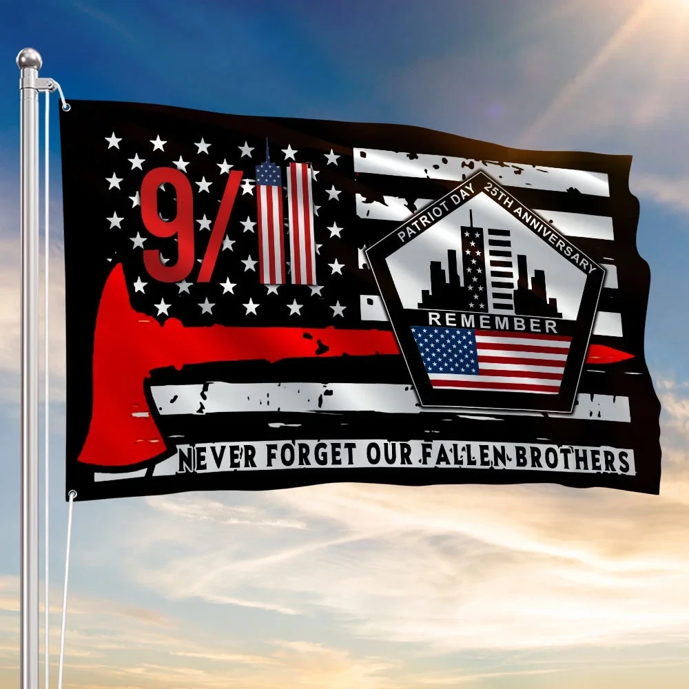 911 Firefighter Flag Never Forget Our Fallen Brothers Flag Patriotic Gift For Him
