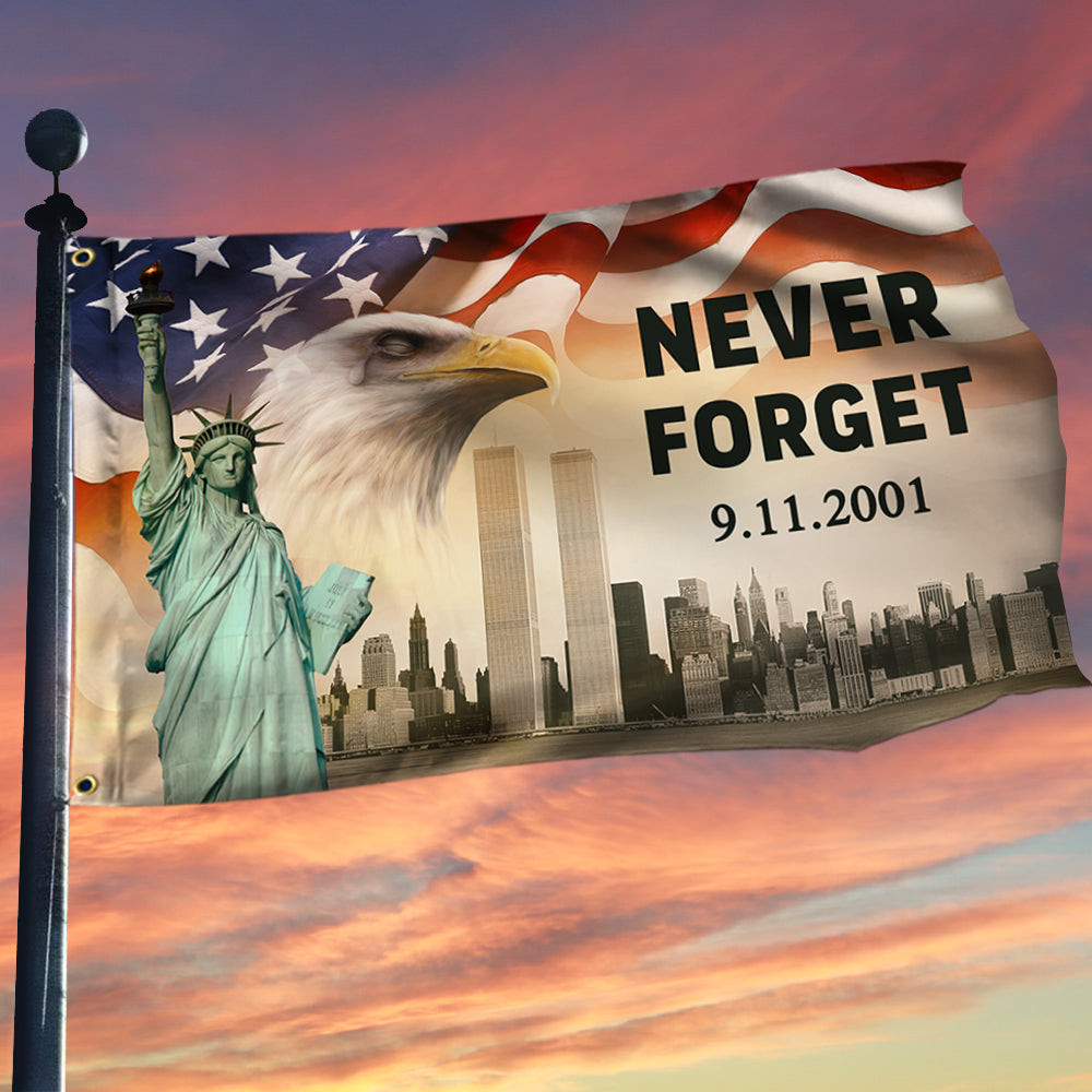 911 Flag Never Forget September 11 American Patriotic Grommet Flag Patriot Day Gifts