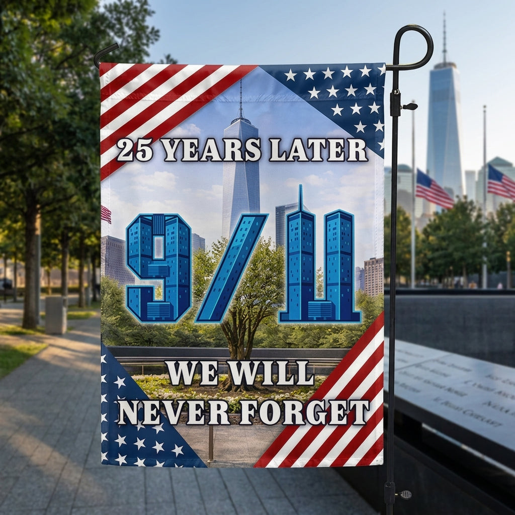 911 Memorial 25 Years Flag Never Forget Remembrance Flag Pride Gifts For Friends