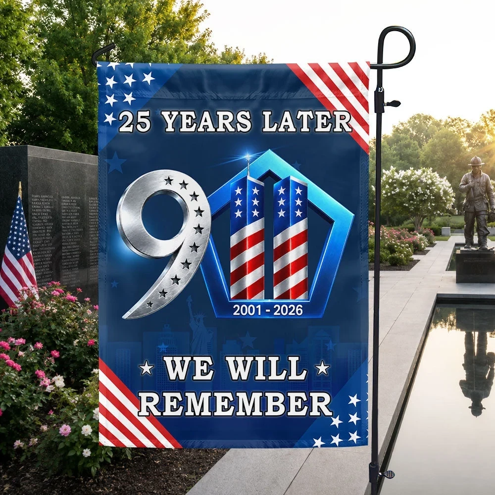 911 Memorial 25th Anniversary Flag Never Forget Patriotic Decorations Best Gift Ideas