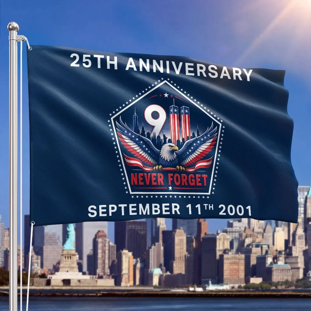 911 Memorial 25th Anniversary Never Forget 2001 Flag 911 Memorial Flag Best Gift Ideas