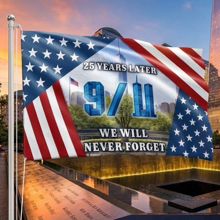 911 Memorial Flag 25 Years We Will Never Forget Flag Gifts For Veterans And Patriots