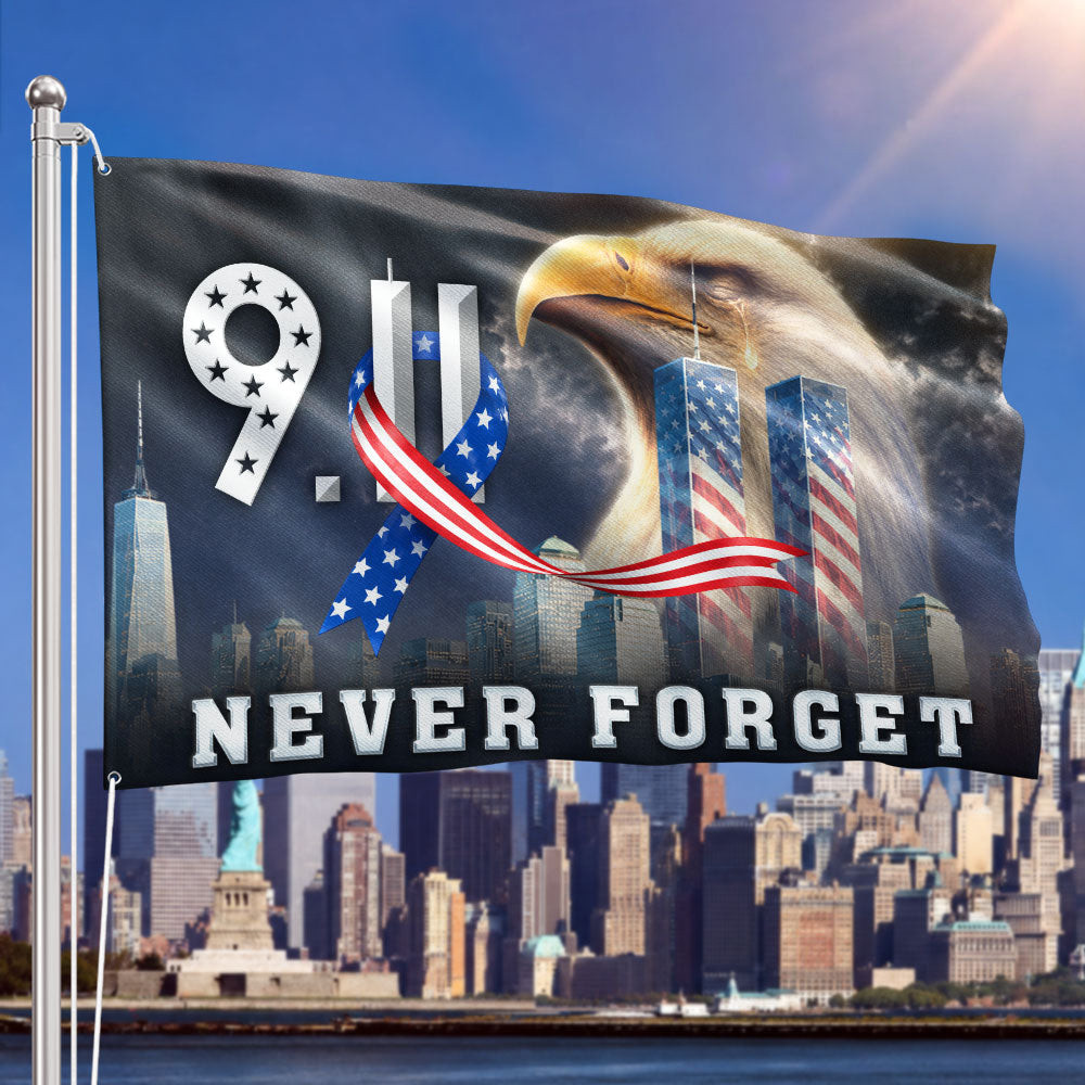 911 Memorial Flag Patriotic Eagle American Never Forget Flag Gifts For Loved Ones