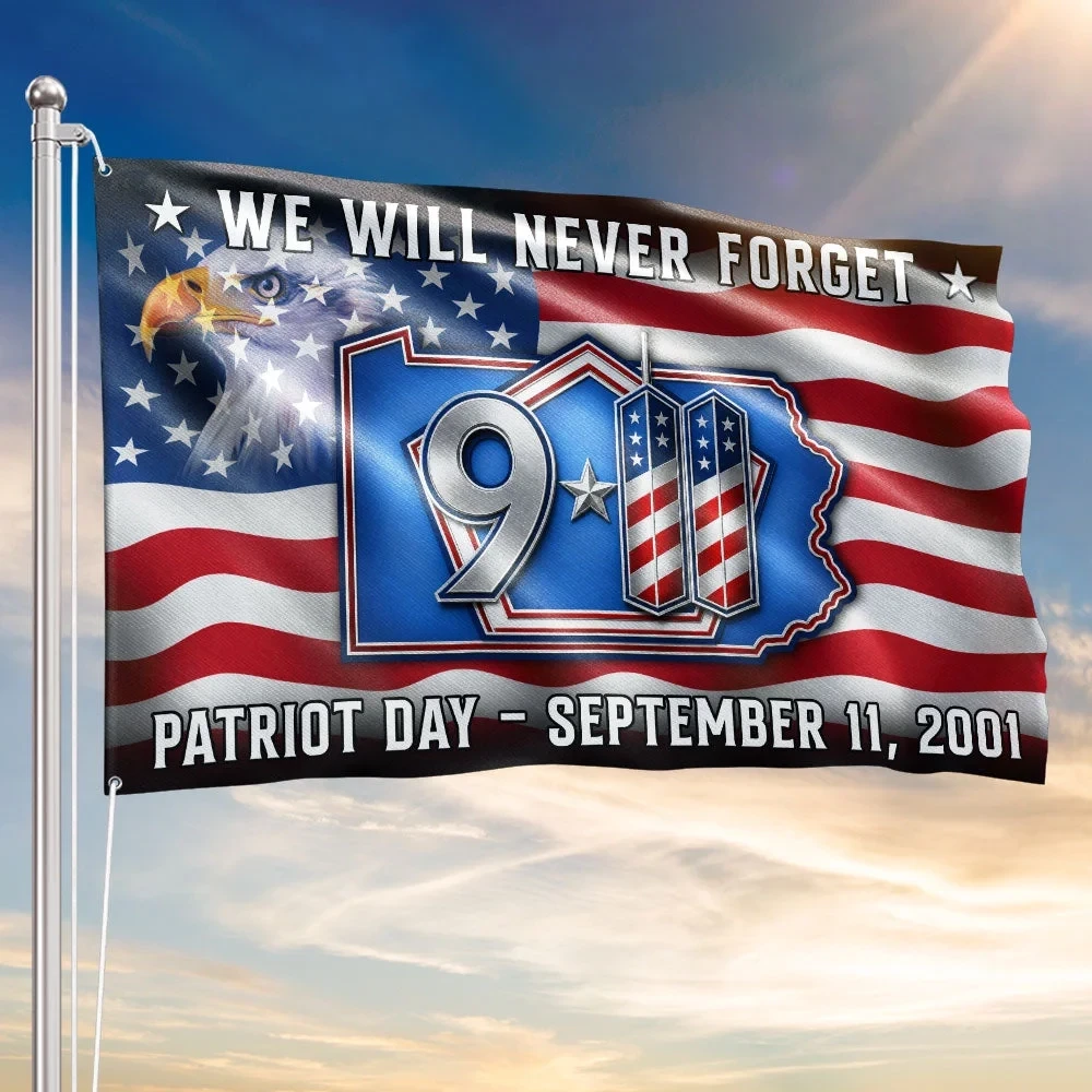 911 Memorial Never Forget Pentagon House Flag Patriot Day American Grommet Flag
