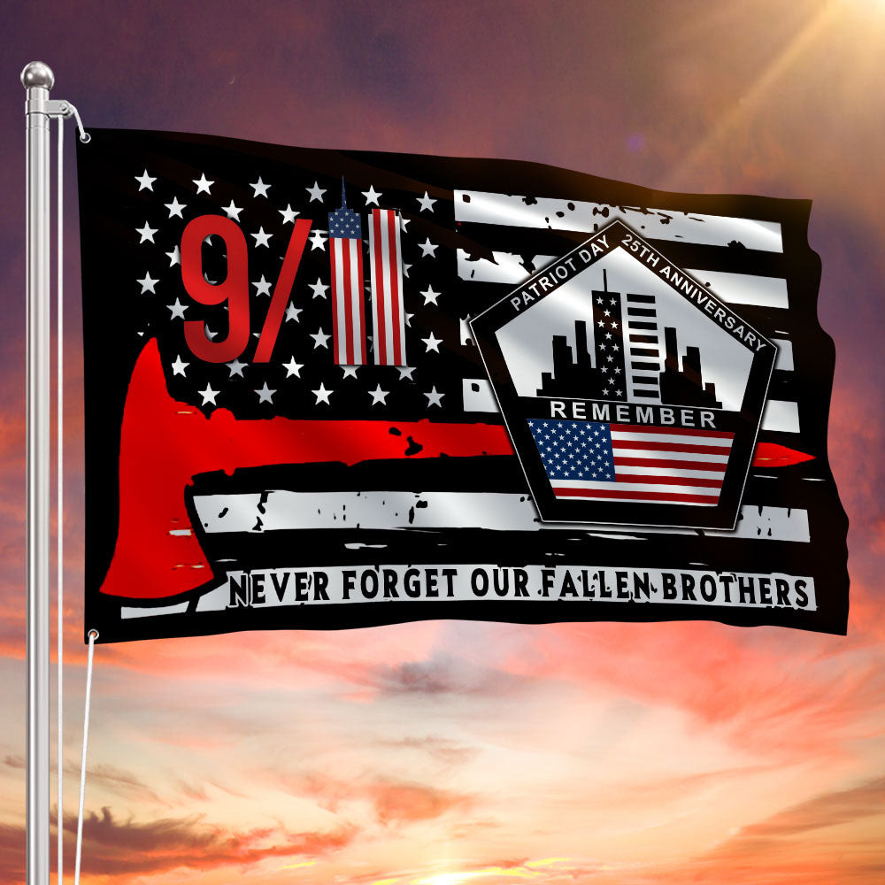 911 Never Forget Our Fallen Brothers Grommet Flag Gifts Honoring The Heroes Of 9.11