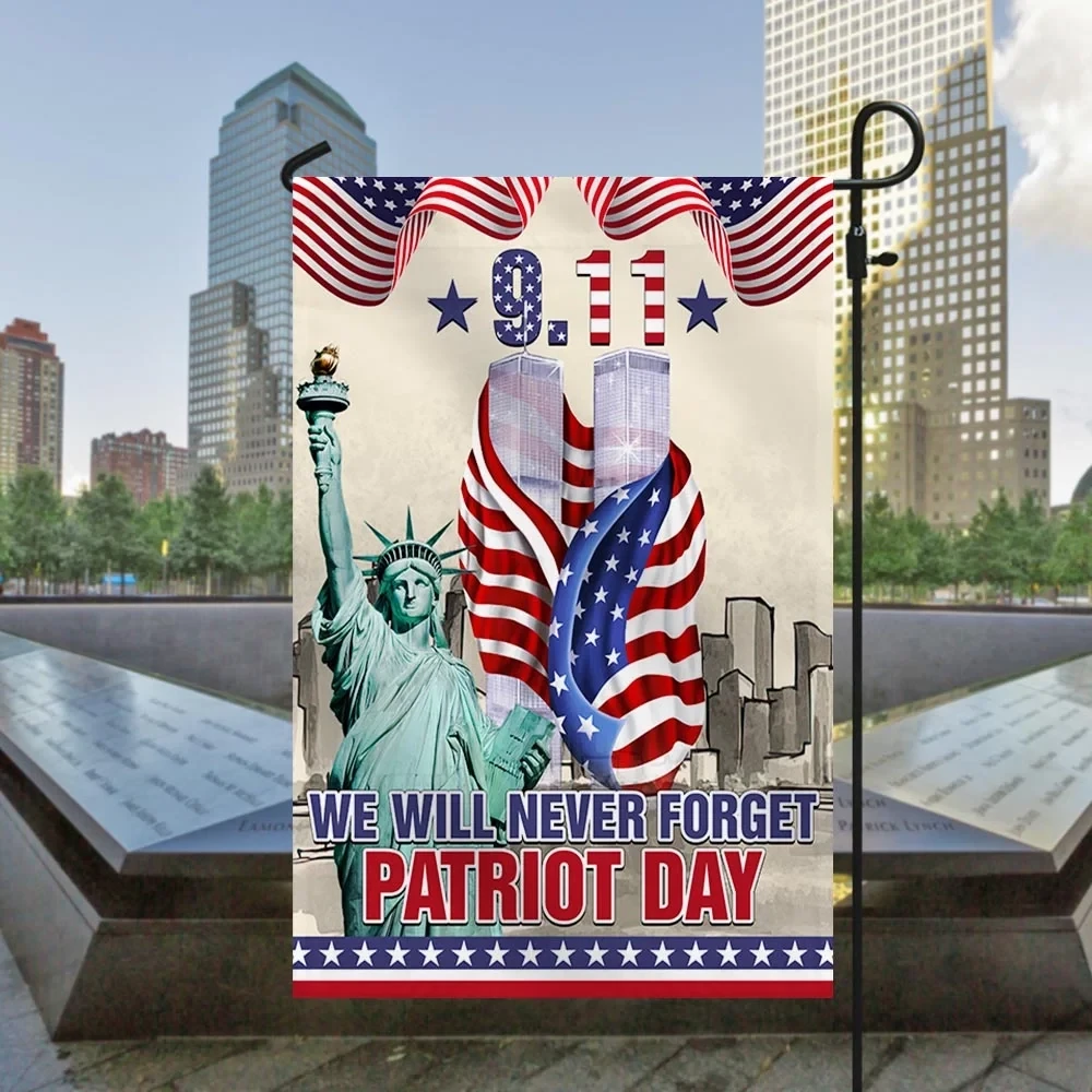 911 Patriot Day We Will Never Forget Twin Tower Memorial Flag 911 Commemorative Flag Patriotic Gift Ideas