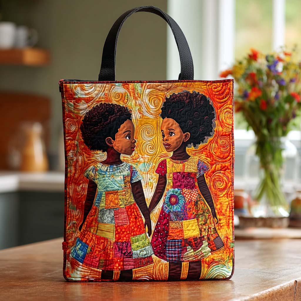 Afro Sunshine Quilted Tote Bag Popular Totes African American Heritage Month Gifts - Image 3