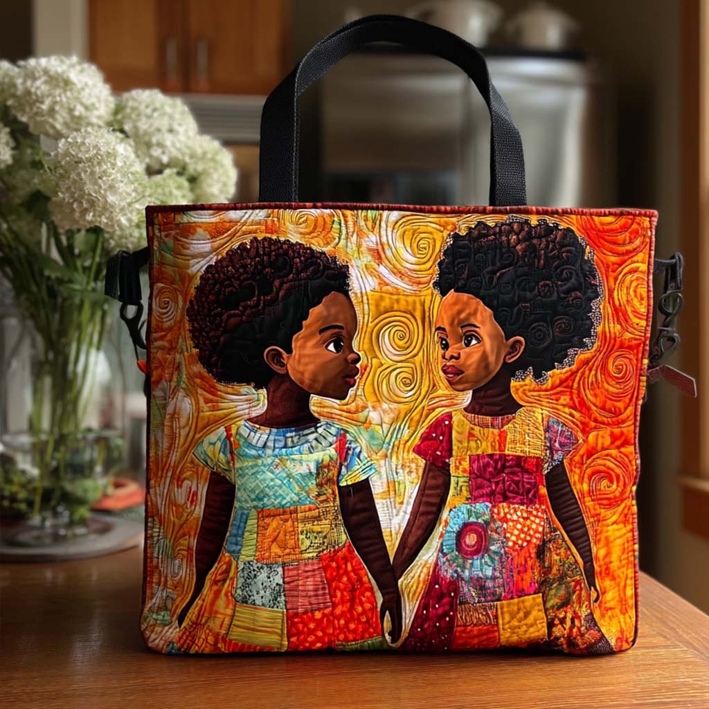 Afro Sunshine Quilted Tote Bag Popular Totes African American Heritage Month Gifts