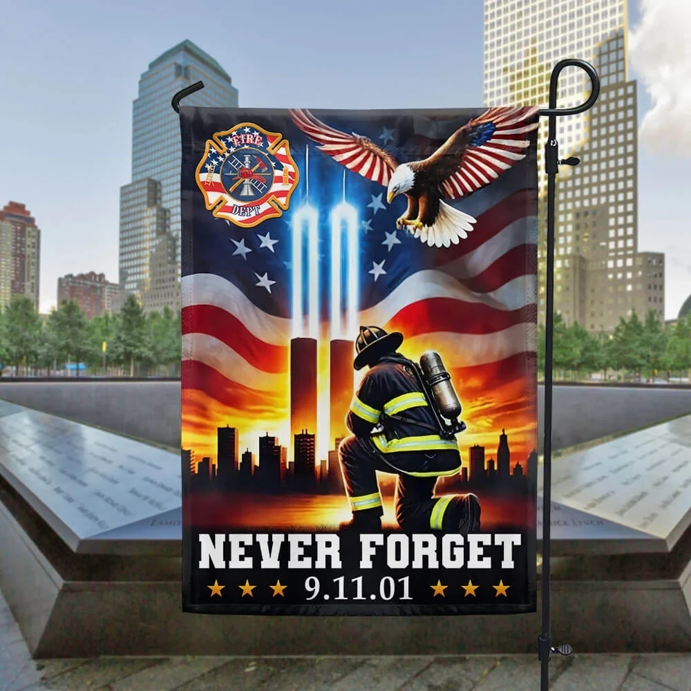 American Patriot Flag 911 Never Forget Canvas Flag for Patriot Day Decoration Patriotic Gifts