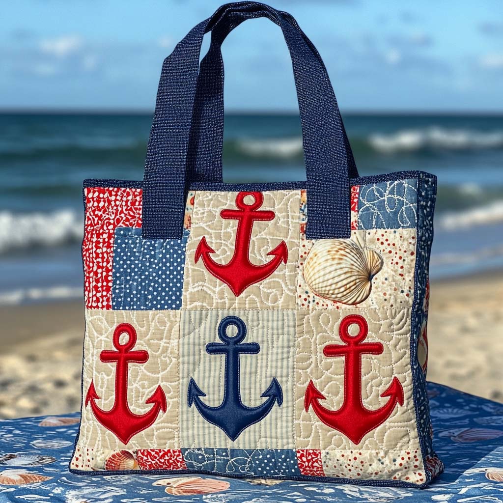 Anchor Love Quilted Tote Bag Nice Tote Bags Anchor Themed Gifts