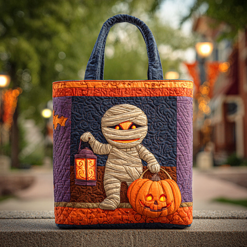 Ancient Mummy Quilted Tote Bag Best Luxury Tote Halloween Gift Ideas For Adults