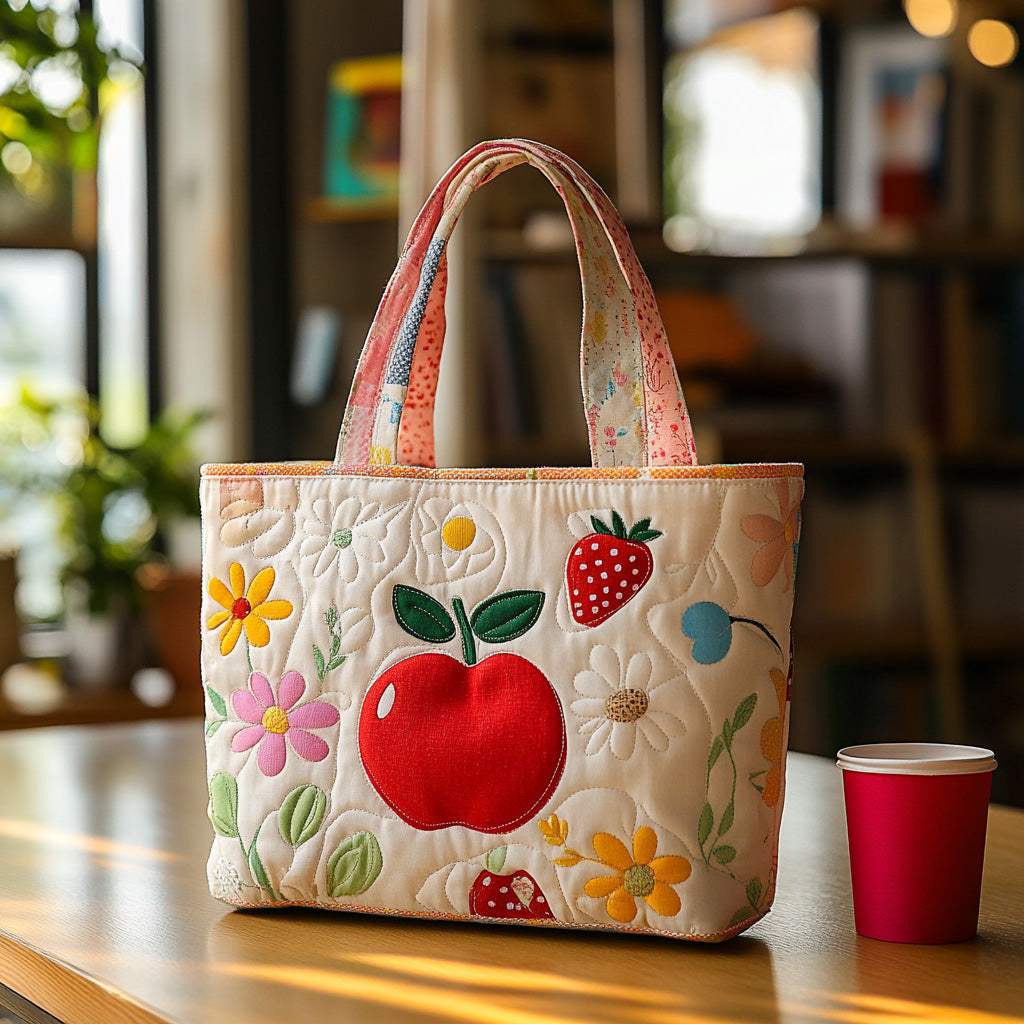 Apple Honor Quilted Tote Bag Best Everyday Tote Bag Back To School Gifts For Teachers