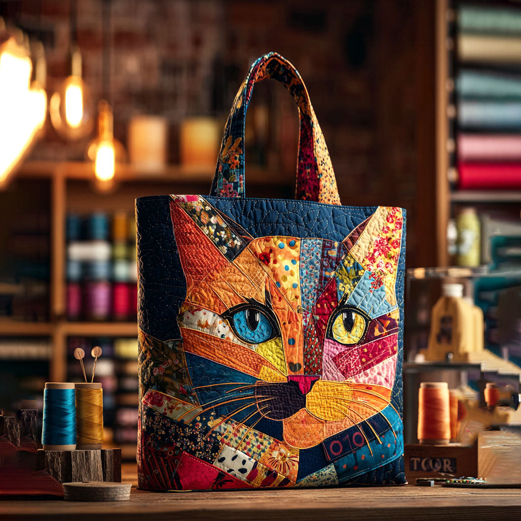 Artisan Spirit Quilted Tote Bag Shoulder Bag Hobo Gifts For Someone Who Loves Cats